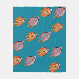 Tropisk fisk fleecefilt