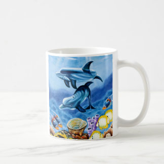 Tropisk fisk för delfiner kaffemugg