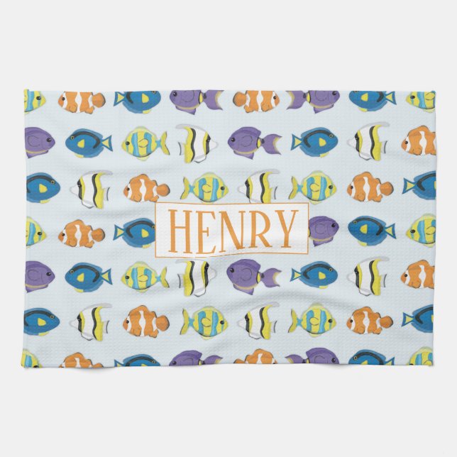 Tropisk fisk köksduk 40 cm x 60 cm kökshandduk (Horisontell)