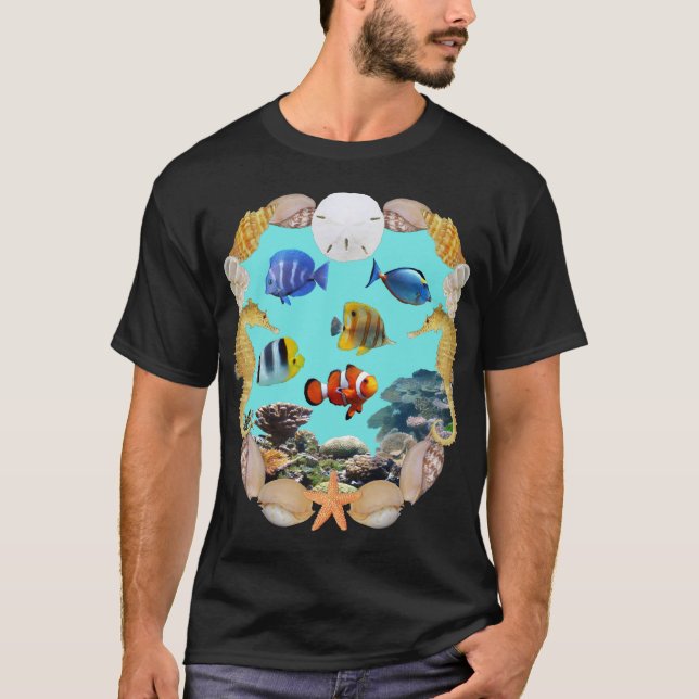 Tropisk fisk- och revskjorta tee (Framsida)