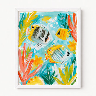 Tropisk Fiskillustration Poster