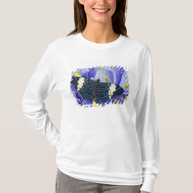 Tropisk fjäril Lila Iris T-shirt (Framsida)