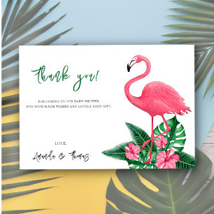 Tropisk Flamingo Baby Shower - tack Kort