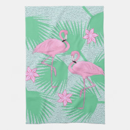 Tropisk flamingo kökshandduk