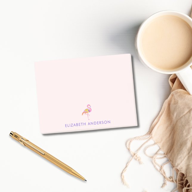 Tropisk Flamingo Ljus Neon Personlig Post-it Block (Tropical Flamingo Bright Neon Personalized Post-it Notes
)