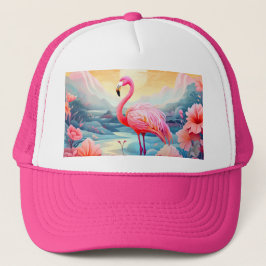 Tropisk Flamingo med blommor Keps
