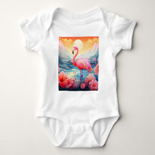 Tropisk Flamingo med blommor T Shirt