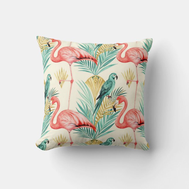 Tropisk Flamingo Papegoja Dschungel Kudde (Framsida)