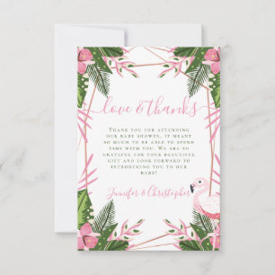 Tropisk Flamingo Par Baby Shower Tack Kort