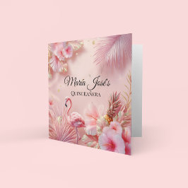 Tropisk Flamingo Quinceañera, anpassad Inbjudningar