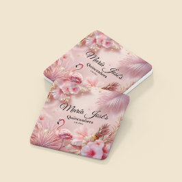 Tropisk Flamingo Quinceañera, anpassad Underlägg Papper Kvadrat