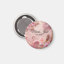 Tropisk Flamingo Quinceañera, beställningsvara Magnet