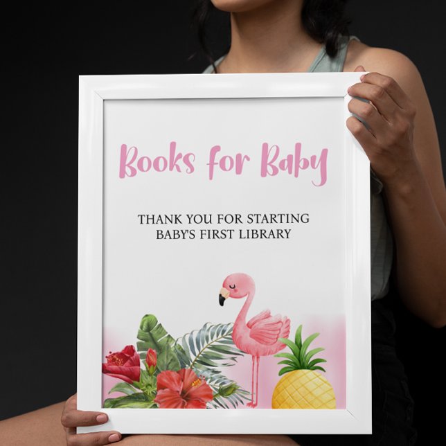 Tropisk Flamingo Rosa Önskningar för Bebis Skylt P (Skapare uppladdad)