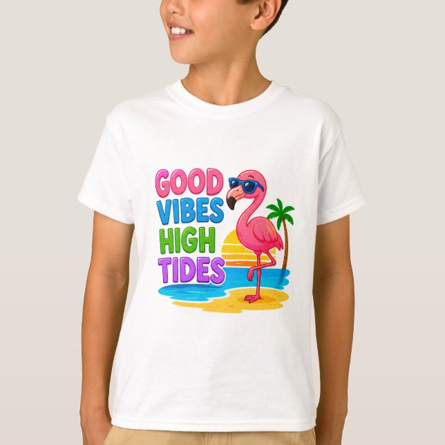 🌴 Tropisk Flamingo Sommar För Barn 🦩 T Shirt (Framsida)