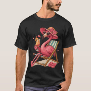 Tropisk Flamingo Strand Semester Design T Shirt