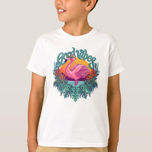 Tropisk Flamingo T Shirt (Framsida)
