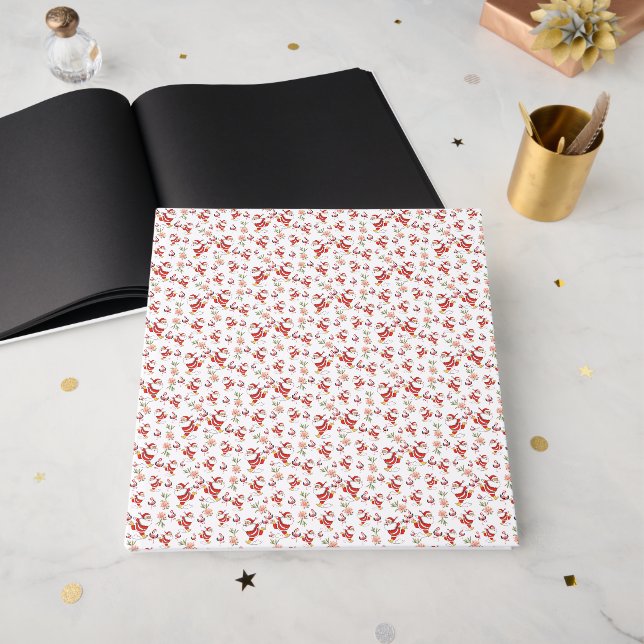 Tropisk Flamingo Tomte Julmönster Gästböcker (Framsidan öppen)