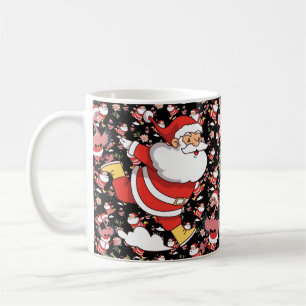 Tropisk Flamingo Tomte Julmönster Kaffemugg