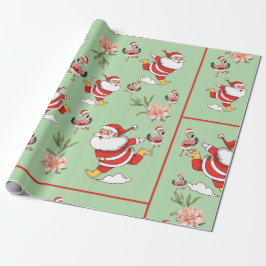 Tropisk Flamingo Tomte Julmönster Presentpapper