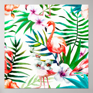 Tropisk flamingokonst poster