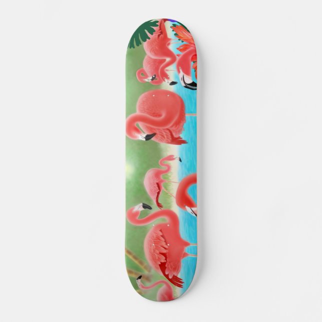 Tropisk FlamingosSkateboard Skateboard Bräda 19,5 Cm (Framsida)