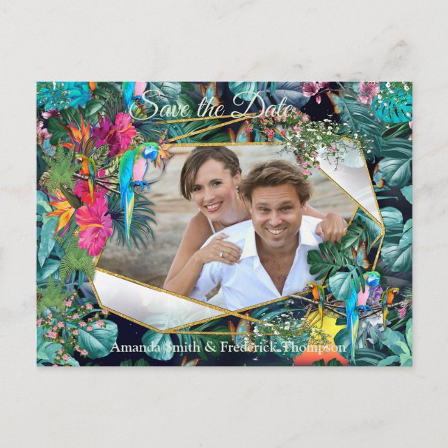 Tropisk Flora Paradise & Birds Meddelande Vykort (Framsida)