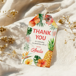 Tropisk födelsedagsfest för Hawaiianskt tema prese Presentetikett