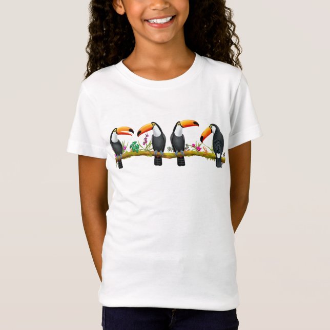 Tropisk för Jersey för Toucan fågelungar T-tröja Tee Shirt (Framsida)