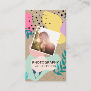 Tropisk fotografi formar det pastellfärgade kraft visitkort