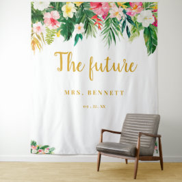 Tropisk framtid Mrs Bröllopsdusch Bakgrundsplatta