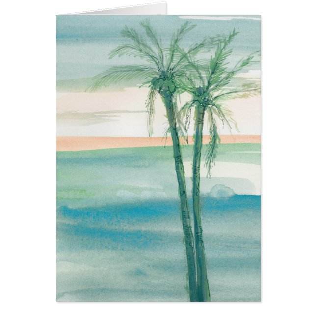 Tropisk fridsam skymning hälsningskort (Framsidan)