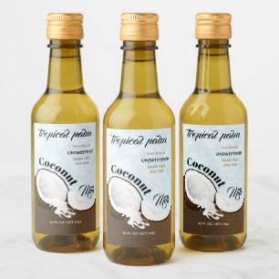 Tropisk frukt av kokosnötfrukt vinetikett