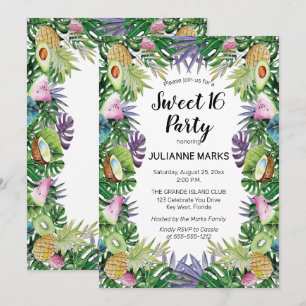 Tropisk frukt Grönland SommarSverige 16 Party Inbjudningar