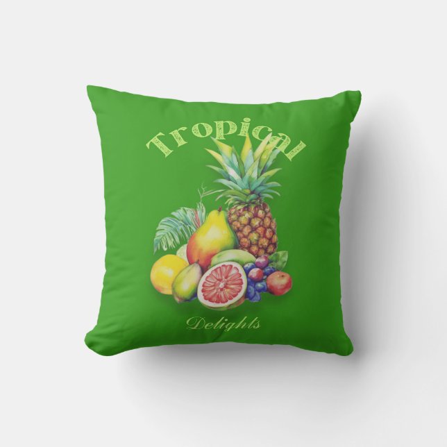 Tropisk fruktcollage kudde (Framsida)