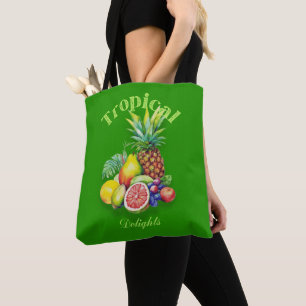 Tropisk Fruktcollage Tygkasse