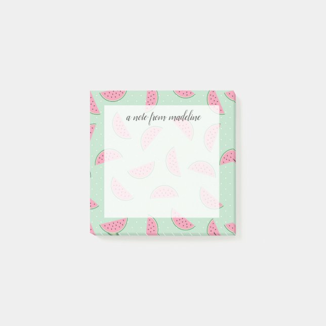 Tropisk fruktfärgplatta Mönster Post-it Block (Framsida)