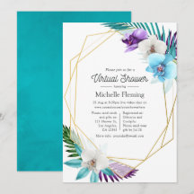 Tropisk geometrisk sommar virtuell baby shower