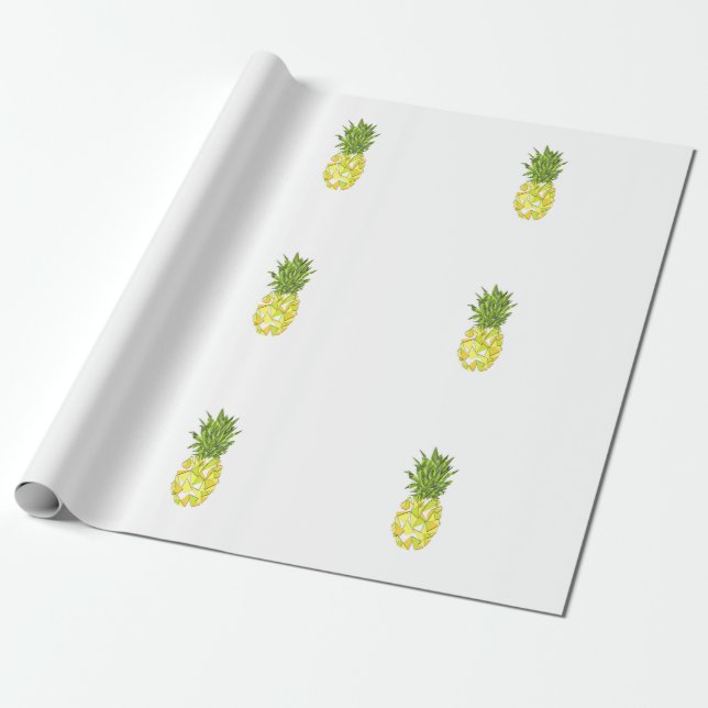 Tropisk geometrisk triangelananas för klassiker presentpapper (Utrullad)