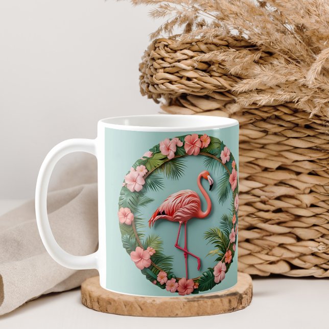 Tropisk Grace Balanserad Flamingo Kaffemugg (Skapare uppladdad)