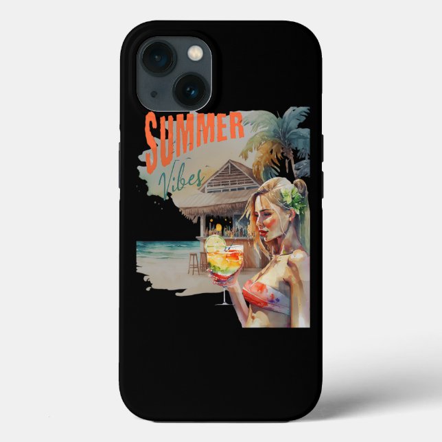 Tropisk grafik Sommar Vibes Beach Watercolor (Baksida)