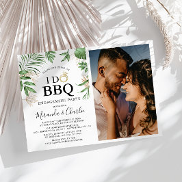 Tropisk Grey och Guld 'I Do BBQ' Ett par foto Inbjudningar