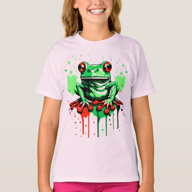 Tropisk groda - Frog prince Girls T-Shirt (Framsida)