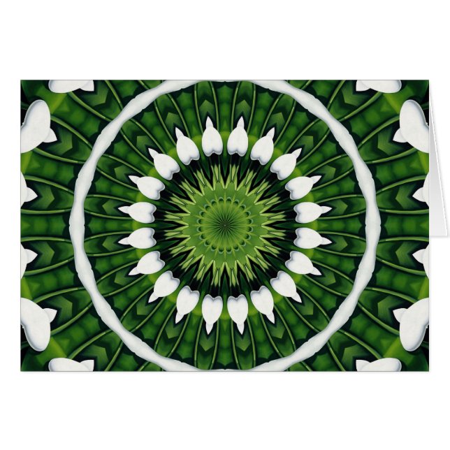 Tropisk grön Mandala Hälsningskort (Framsidan Horizontal)