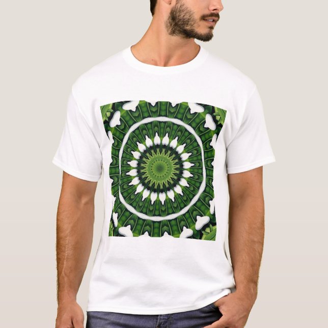 Tropisk Grön Mandala T-shirt (Framsida)