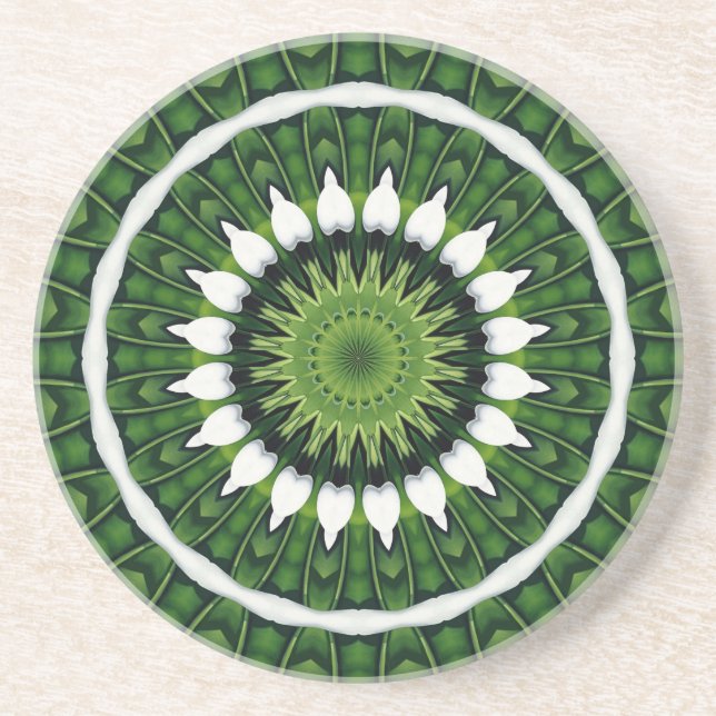 Tropisk grön Mandala Underlägg (Framsidan)