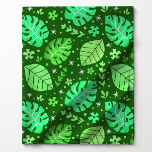 Tropisk Grön Monstera-blad Tyg
