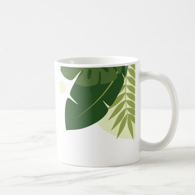 Tropisk Grön Naturdesign  Kaffemugg (Höger)