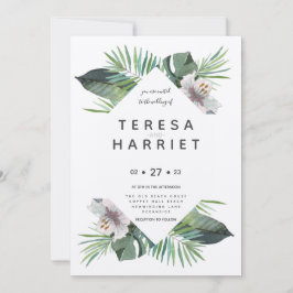 Tropisk grön rustik-inbjudan inbjudningar