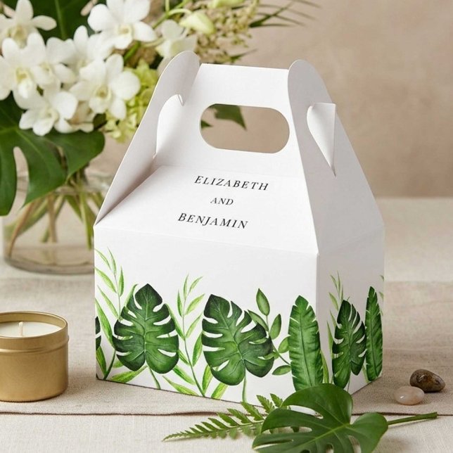Tropisk Grönska Bröllop Monstera Löv Elegant Presentaskar (Skapare uppladdad)