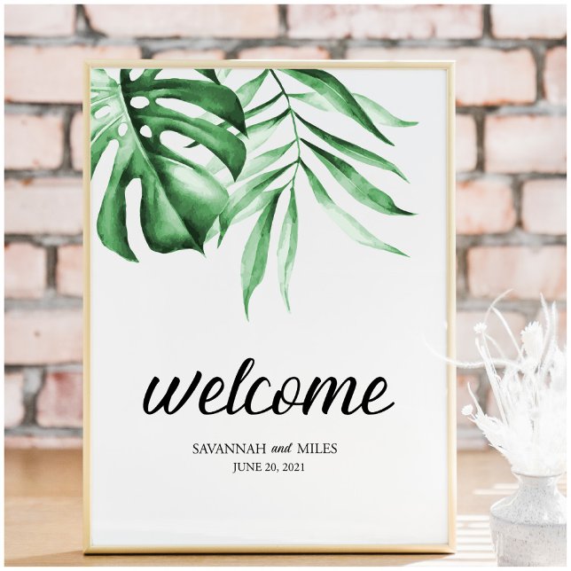 Tropisk Grönska Palm Anpassningsbart Tecken 8x10 Poster (Skapare uppladdad)